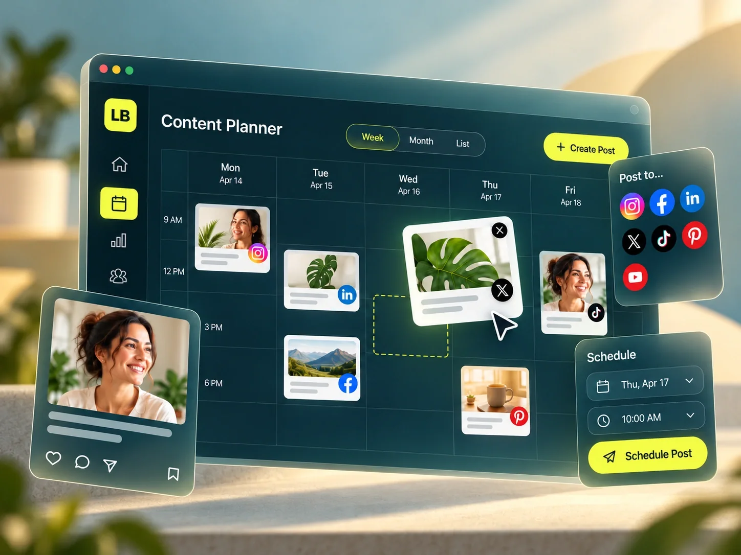 Lead Better HQ social media publishing and content planner